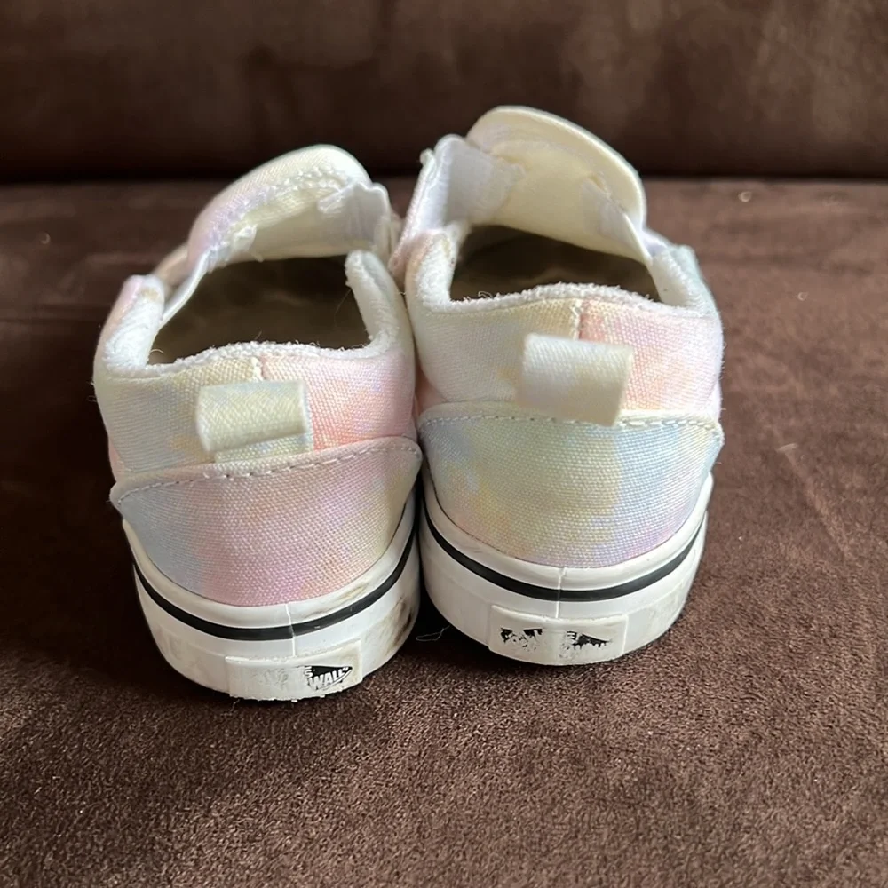 Vans Kids Slip-On Shoes White with Pastel Tie-Dye